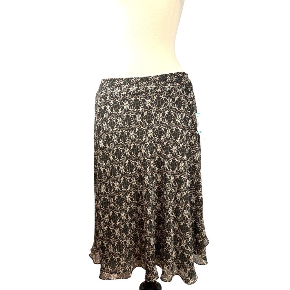 NWT Plus Boho Cottage Career Jones of New York Midi Silk Skirt, Women's Size 20W